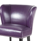 Fauteuil d'appoint sans accoudoirs à oreilles en similicuir violet – 1 place