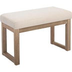 Pouf carré rembourré beige – Petit, 1–2 places