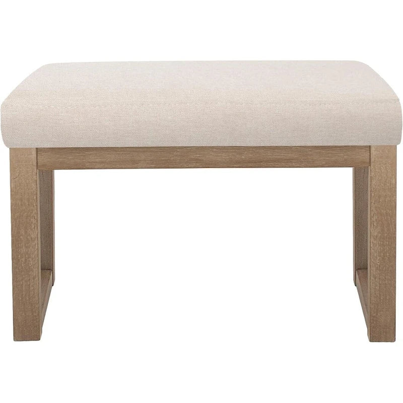 Pouf carré rembourré beige – Petit, 1–2 places