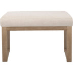 Pouf carré rembourré beige – Petit, 1–2 places