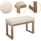 Pouf carré rembourré beige – Petit, 1–2 places