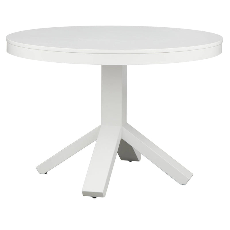 Table à manger ronde sur pied blanche pour 2 à 4 personnes