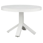 Table à manger ronde sur pied blanche pour 2 à 4 personnes