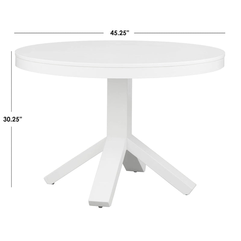 Table à manger ronde sur pied blanche pour 2 à 4 personnes