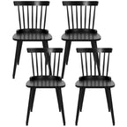 Chaise de salle à manger Windsor noire à dossier à barreaux, lot de 2/4