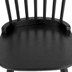 Chaise de salle à manger Windsor noire à dossier à barreaux, lot de 2/4