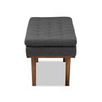 Banc moderne du milieu du siècle, capitonné, gris/beige, 1 place