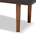 Banc moderne du milieu du siècle, capitonné, gris/beige, 1 place
