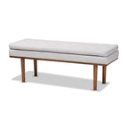 Banc moderne du milieu du siècle, capitonné, gris/beige, 1 place