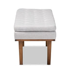 Banc moderne du milieu du siècle, capitonné, gris/beige, 1 place