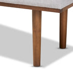 Banc moderne du milieu du siècle, capitonné, gris/beige, 1 place