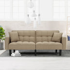 Canapé-lit futon convertible, similicuir, inclinable 3 positions, 1 place (Chêne/Kaki, Gris, Noir, Marron)