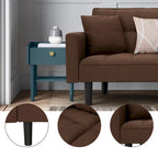 Canapé-lit futon convertible, similicuir, inclinable 3 positions, 1 place (Chêne/Kaki, Gris, Noir, Marron)