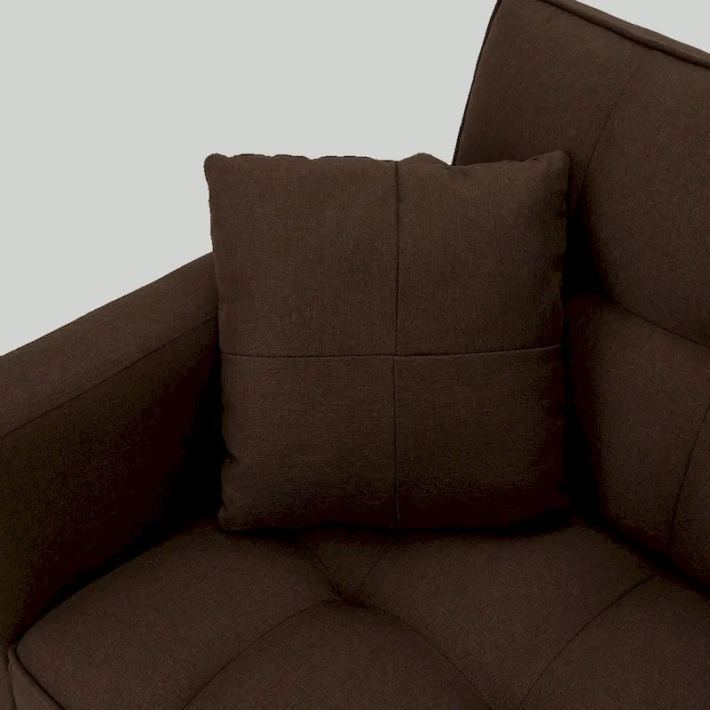 Canapé-lit futon convertible, similicuir, inclinable 3 positions, 1 place (Chêne/Kaki, Gris, Noir, Marron)