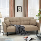 Canapé-lit futon convertible, similicuir, inclinable 3 positions, 1 place (Chêne/Kaki, Gris, Noir, Marron)