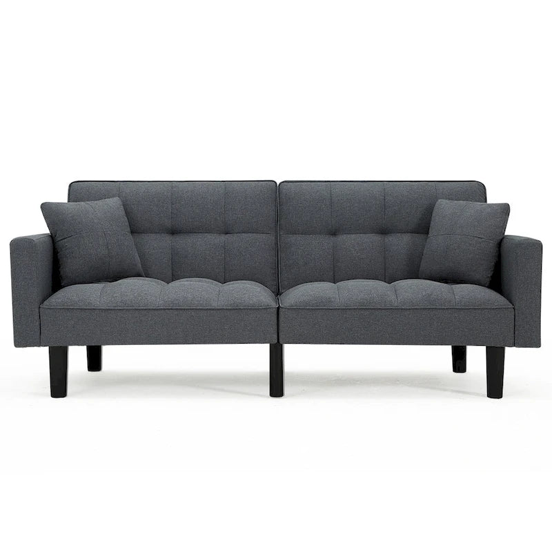 Canapé-lit futon convertible, similicuir, inclinable 3 positions, 1 place (Chêne/Kaki, Gris, Noir, Marron)