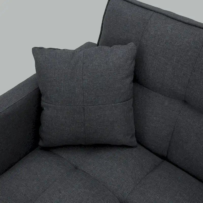 Canapé-lit futon convertible, similicuir, inclinable 3 positions, 1 place (Chêne/Kaki, Gris, Noir, Marron)