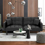 Canapé-lit futon convertible, similicuir, inclinable 3 positions, 1 place (Chêne/Kaki, Gris, Noir, Marron)