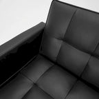 Canapé-lit futon convertible, similicuir, inclinable 3 positions, 1 place (Chêne/Kaki, Gris, Noir, Marron)