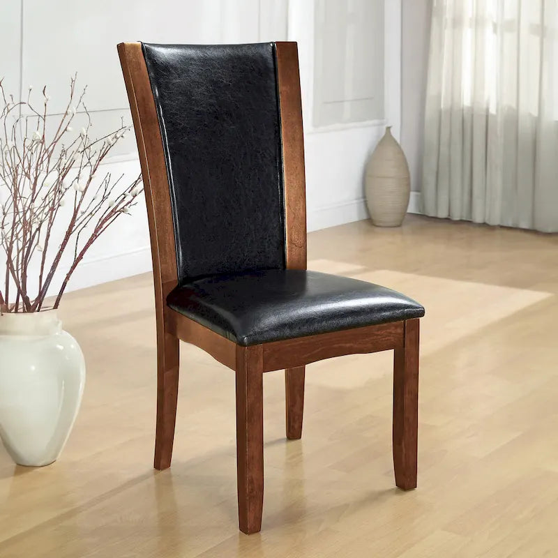 Chaises de salle à manger en similicuir noir/blanc et marron, lot de 2