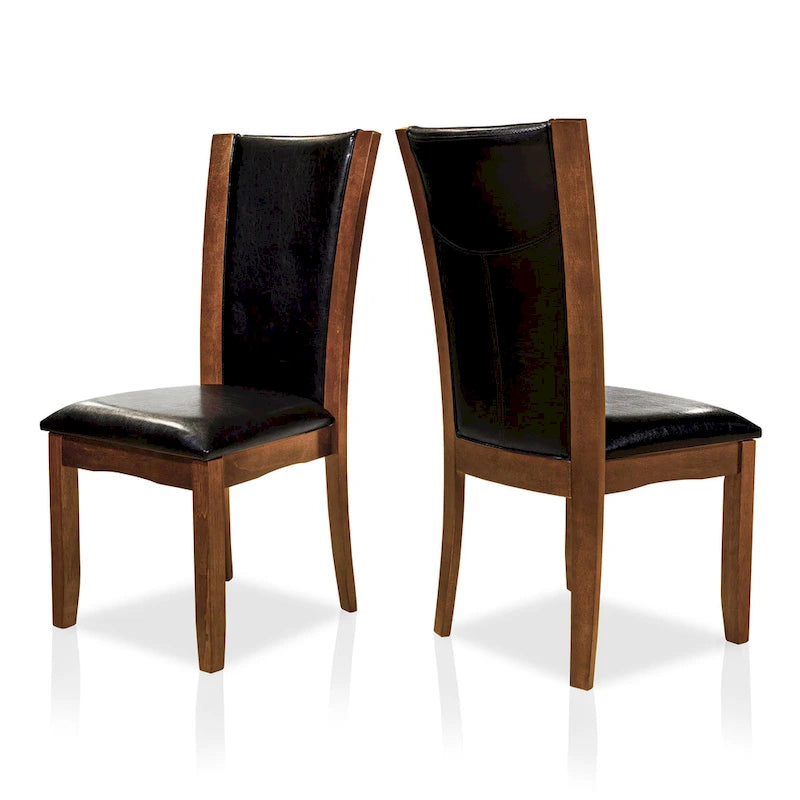 Chaises de salle à manger en similicuir noir/blanc et marron, lot de 2