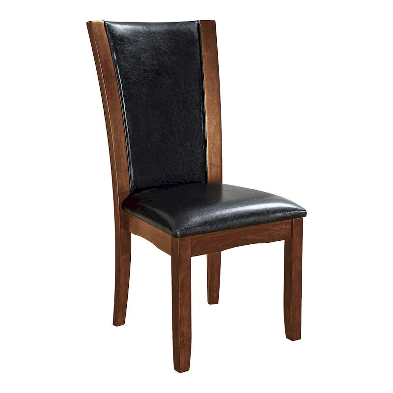 Chaises de salle à manger en similicuir noir/blanc et marron, lot de 2