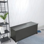 Banc de rangement avec dessus relevable, 1 place, en bois manufacturé, blanc/noir
