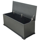 Banc de rangement avec dessus relevable, 1 place, en bois manufacturé, blanc/noir