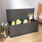 Banc de rangement avec dessus relevable, 1 place, en bois manufacturé, blanc/noir