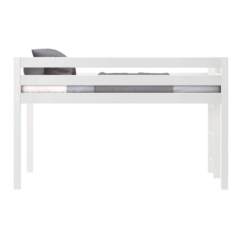 Lit jumeau bas avec échelle d'extrémité – Cerisier / Gris / Blanc / Bleu, Simple