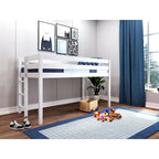 Lit jumeau bas avec échelle d'extrémité – Cerisier / Gris / Blanc / Bleu, Simple