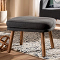 Pouf en tissu gris/beige de style Mid-Century – 1 place