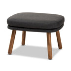 Pouf en tissu gris/beige de style Mid-Century – 1 place