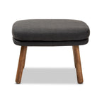 Pouf en tissu gris/beige de style Mid-Century – 1 place