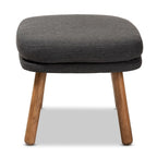Pouf en tissu gris/beige de style Mid-Century – 1 place
