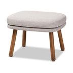 Pouf en tissu gris/beige de style Mid-Century – 1 place