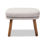 Pouf en tissu gris/beige de style Mid-Century – 1 place