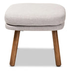 Pouf en tissu gris/beige de style Mid-Century – 1 place