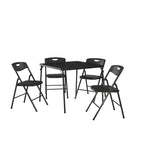 Ensemble de table pliante et 4 chaises, 5 pièces, sarcelle / noir / vert pomme / lin antique
