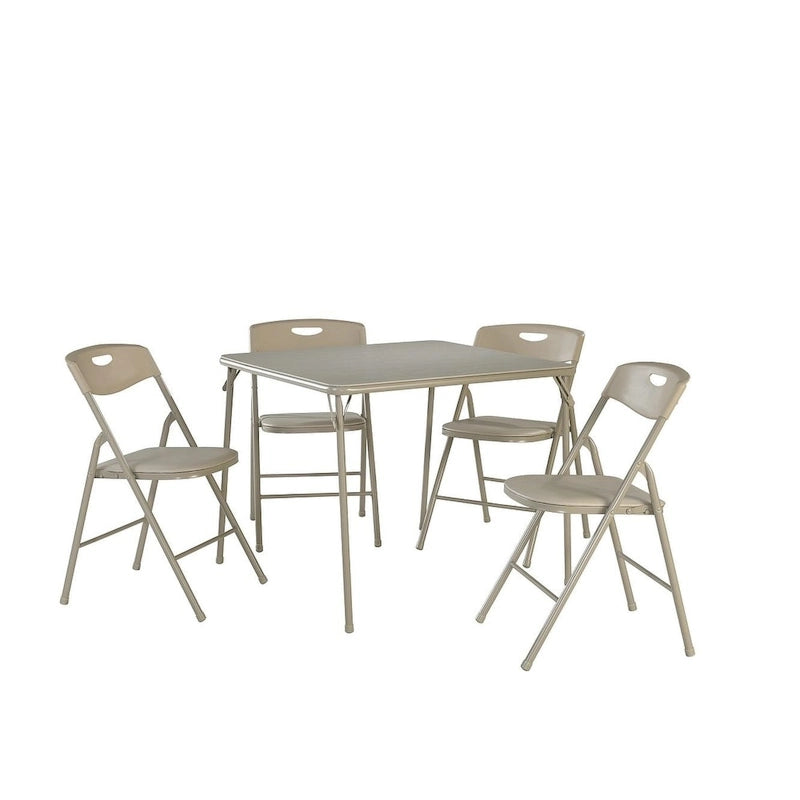 Ensemble de table pliante et 4 chaises, 5 pièces, sarcelle / noir / vert pomme / lin antique