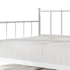 Lit de repos double en métal avec lit gigogne – Marron / Noir / Blanc, 2 couchages