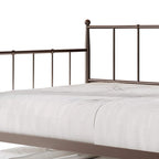 Lit de repos double en métal avec lit gigogne – Marron / Noir / Blanc, 2 couchages
