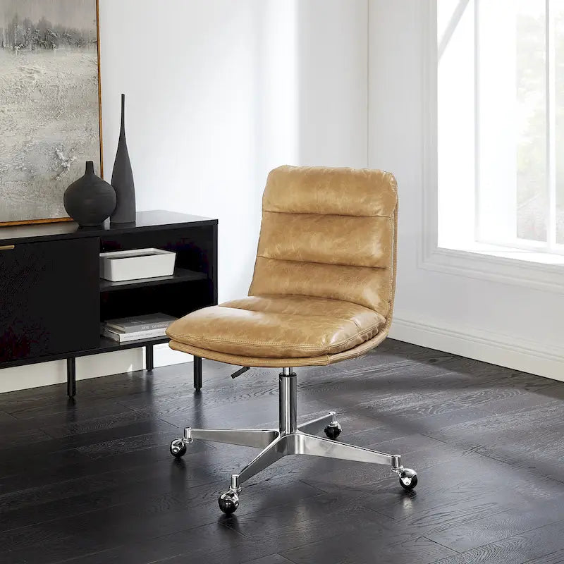 Chaise de bureau pivotante sans accoudoirs de style moderne du milieu du siècle – Monoplace