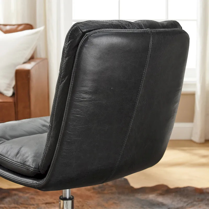 Chaise de bureau pivotante sans accoudoirs de style moderne du milieu du siècle – Monoplace