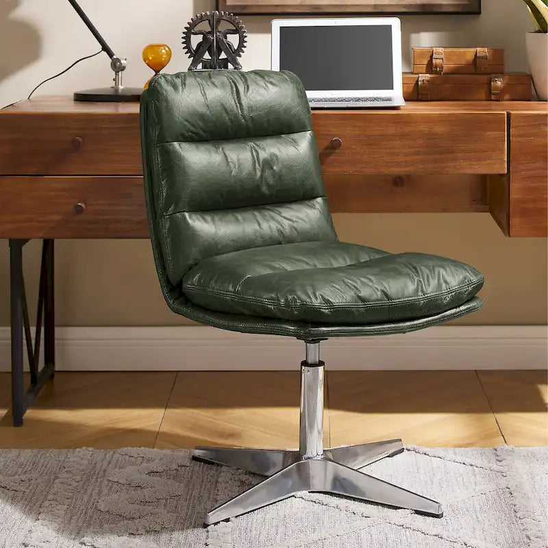 Chaise de bureau pivotante sans accoudoirs de style moderne du milieu du siècle – Monoplace