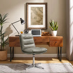 Chaise de bureau pivotante sans accoudoirs de style moderne du milieu du siècle – Monoplace