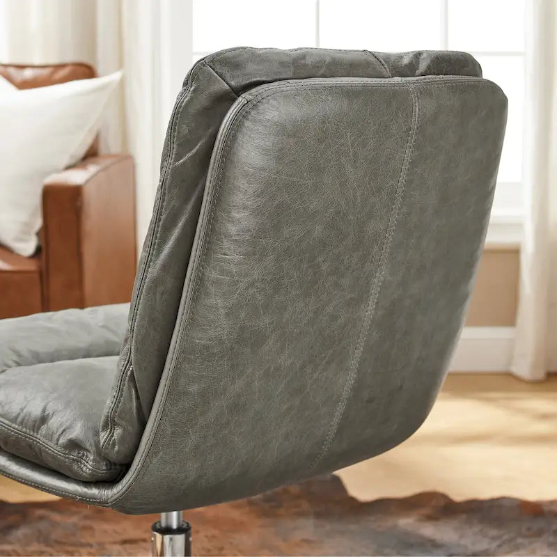 Chaise de bureau pivotante sans accoudoirs de style moderne du milieu du siècle – Monoplace