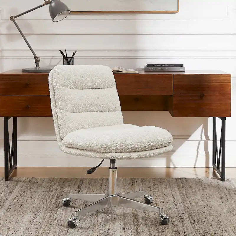 Chaise de bureau pivotante sans accoudoirs de style moderne du milieu du siècle – Monoplace