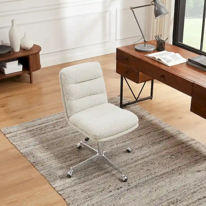 Chaise de bureau pivotante sans accoudoirs de style moderne du milieu du siècle – Monoplace