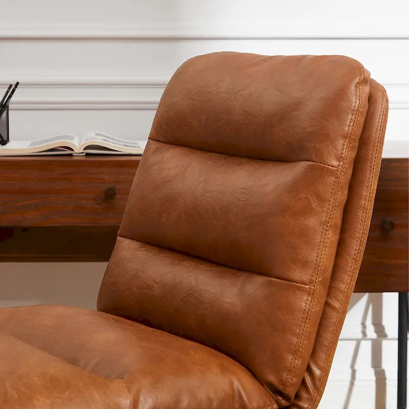 Chaise de bureau pivotante sans accoudoirs de style moderne du milieu du siècle – Monoplace